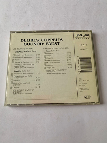 Léo Delibes Charles Gounod The Budapest Faust 1989 Usa Cd Estándar (Usado)