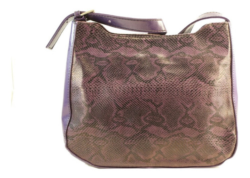 Cartera Tote Violeta Reptil Con Asa Importadas Exclusivas