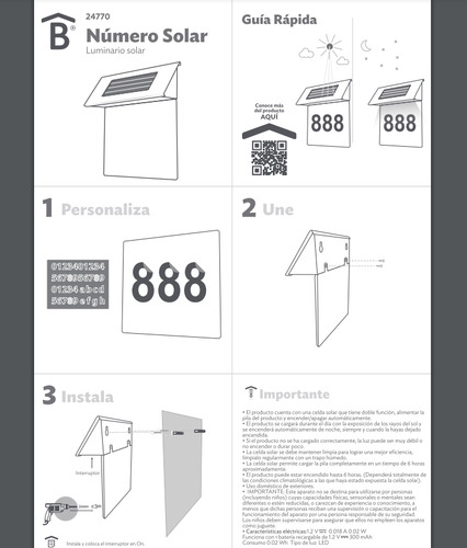Numeros De Casa Betterware Con Bateria Solar Recargable