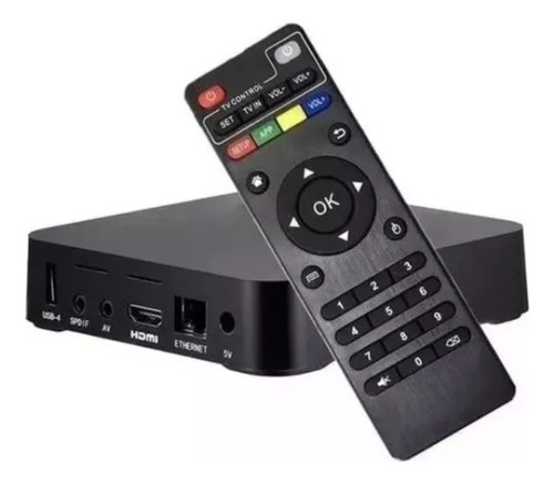 Aparelho Adaptador Smart Tv Box Building Music System BMS-MINI-A Cor Preto Tipo De Controle Remoto Padrão