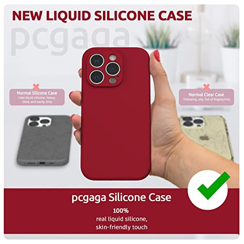 Funda Para iPhone 14 Pro Max Rojo Silicon Liquido-023