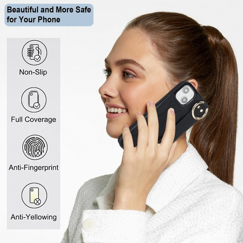 Capa De Telefone Com Pulseira Antiderrapante Para iPhone