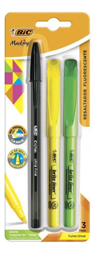 Marcador Fluore.p/cincel Bic 964999 Brite Liner Refres Bl/2