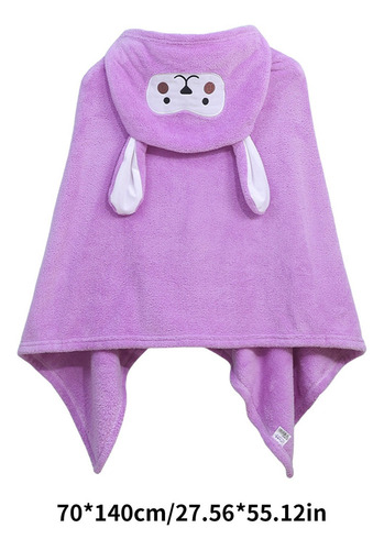 Toalla De Baño Infantil, Capa De Terciopelo Con Capucha, Alb