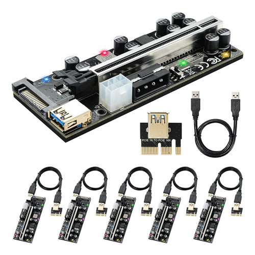 6 Unidades Más Nuevas Ver009s Pro Usb 3.0 Pci-e Riser Expres