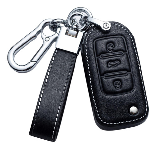 3 Botones Flip Remote Key Shell Case Fob B-negro