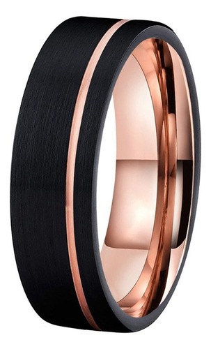 6 Mm 8 Mm Oro Rosa Negro Para Hombre Tungsteno Bandas De Bod