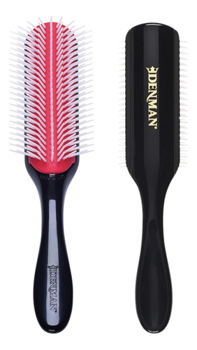 Cepillo De Pelo Rizado Denman D4 (negro Y Rojo) Cepillo De P
