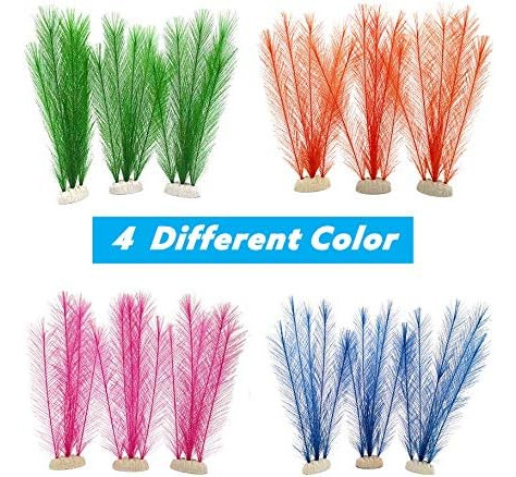 Begondis Aquarium Decorations 5pcs Fish Tank Artificial G...
