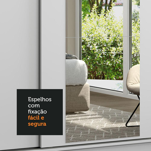 Kit Madesa Com 3 Espelhos De 59,5 X 45 Cm Para Guarda-roupa Cor Incolor