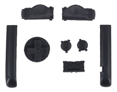 Set Botones Color Negro Solido Para Game Boy Advance Gba