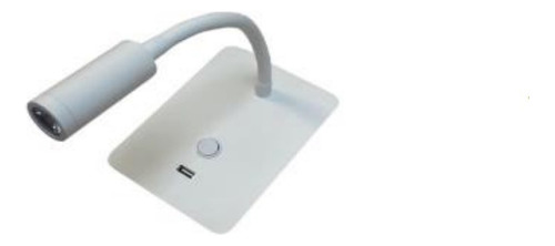 Lampara De Pared 2w Recarg Usb Fe+al Blanco On/off Wall_602