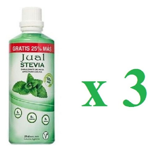 3 X Edulcorante Stevia Natural Liquido Jual 250cc C/u - Dw