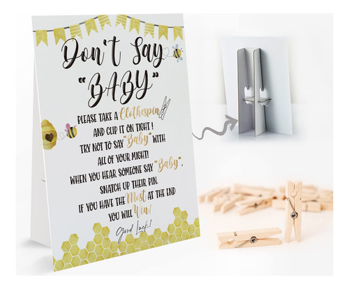 Don't Say Baby Shower Game - Letrero De Bebe (8 X 10 Pulgada