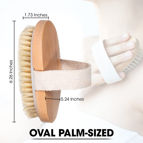 Cepillo Corporal Seco BambĂș, 2 Cerdas Naturales, Exfoliante