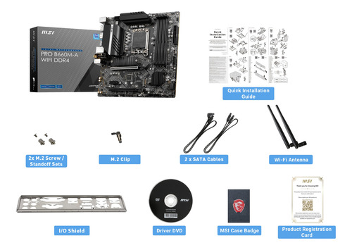Placa Madre Msi Pro B660m-a Wifi Ddr4 Matx 12ª Generación In