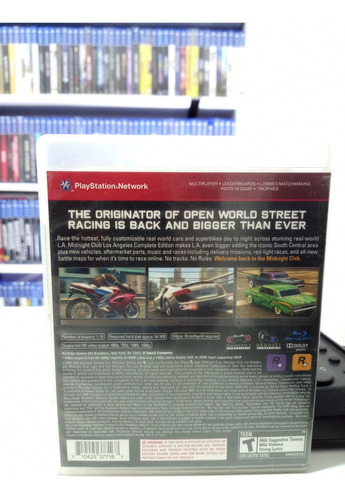 Jogo Ps3 Midnight Club Los Angeles, Greatest Hits, Completo (Usado)