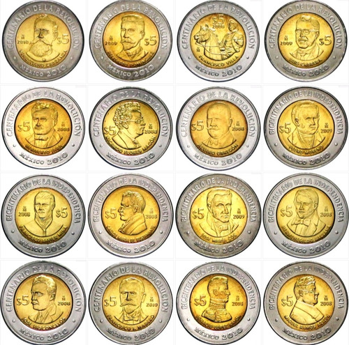 Colección Completa De 37 Monedas De 5 Pesos Conmemorativas