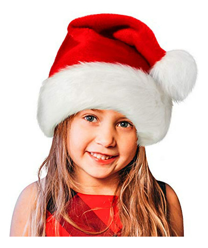 Sombrero Santa Niño, Terciopelo Rojo Fiesta Navidad Infantil