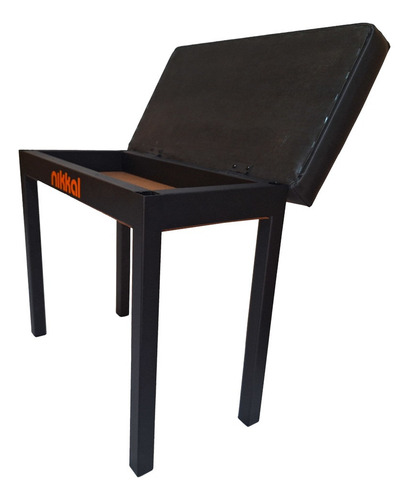 Banco Para Piano Teclado Nikkal Capitone Com Compartimento Cor Preto