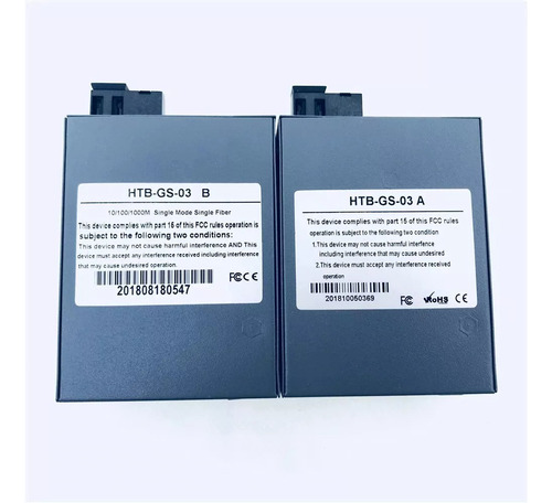 Conversores Mídia Gigabit 1000 Mb (par A + B) Fibra 20 Km