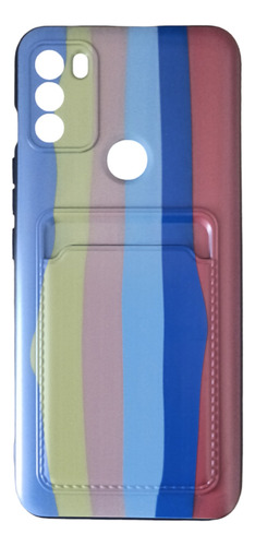 Funda Case Y Tarjetero Multicolor Para Motorola Moto G50 