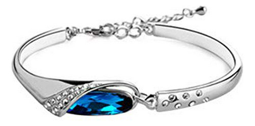 Ra, Brazalete Para M Elegante Zapato De Cristal Azul Rhinest