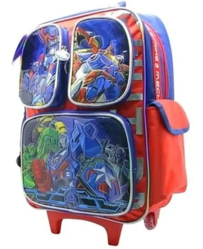 Mochila Escolar Avengers 18p. Con Carro Cresko Sp587 Carrito