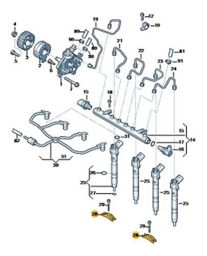 Imagem 4 de 5 de Suporte Fixação Bico Injetor Combustível Amarok Original Vw