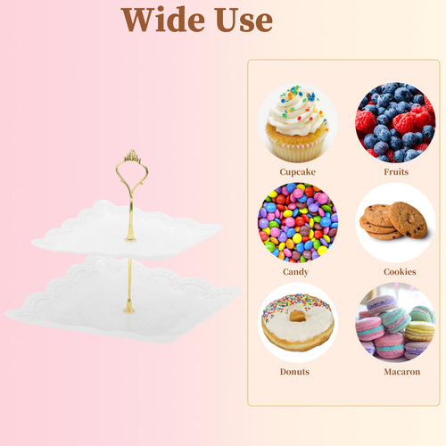 Soporte Base Para Cupcakes Exhibidor 2 Niveles Cuadrado