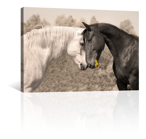 Cuadro Decorativo Lienzo Animales Canvas Caballos Conectando