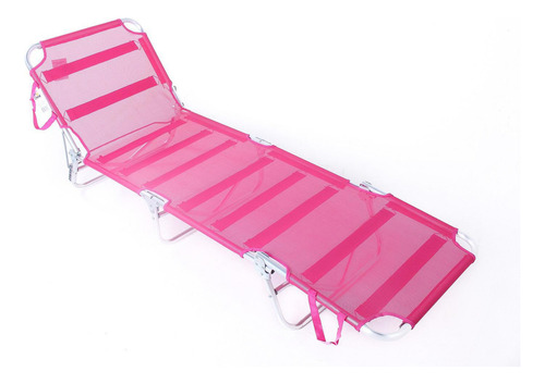 Tumbona Bel de aluminio con 3 posiciones, color rosa