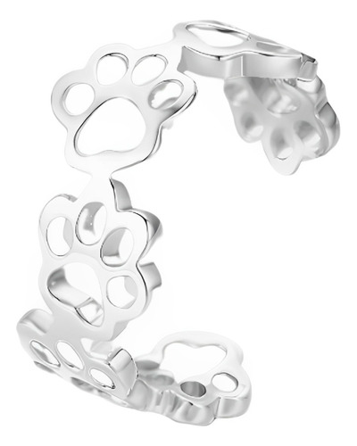 Anillo Huellita Perro Mascota Unisex  Joya Plata 950