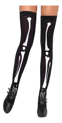 Medias De Huesos Calavera Esqueleto Larga Disfraz Halloween