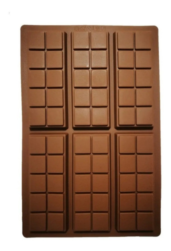 Molde 6 Tabletas Barra Lingote De Chocolate Con 10 Cuadrados