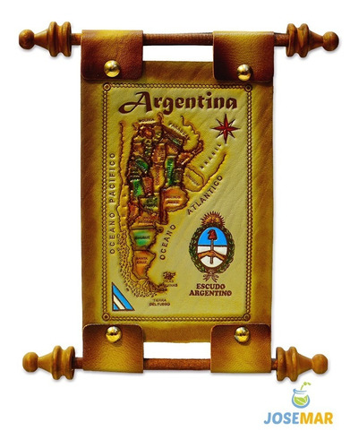 Souvenir Decoración Mapa Argentino Cuero Calidad Excelente!!