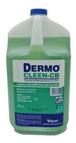 Dermocleen Jabón Antiséptico Benzalconio Jabón 4 L Cleen Cb