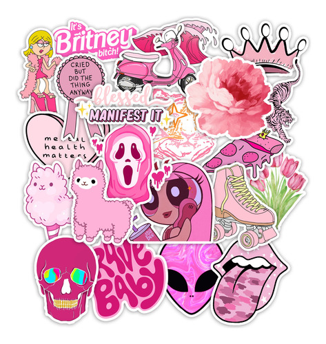 Kit Imprimible Imagenes Sin Fondo Stickers Rosa Pink Cameo