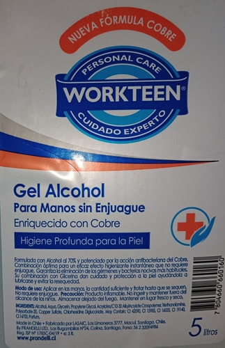 Alcohol Gel 5 Lts. Con Partículas De Cobre