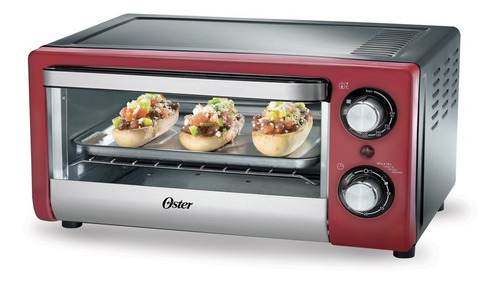 Imagen 4 de 4 de Horno Tostador Oster Rojo 10 Litros - H1310