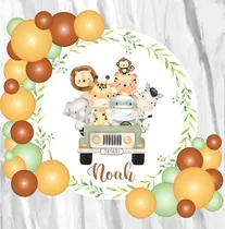 Comprar Fondo Banner Candy Bar Circular Safari Animales 70x70cm