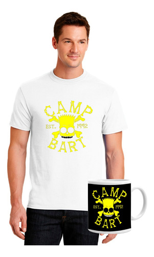 Polera Manga Corta Unisex 110 Bart Camp + Tazon