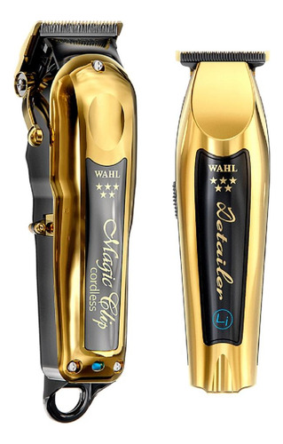 Combo Wahl Magic Clip Gold E Detailer Li Gold Cor Dourado 110v/220v