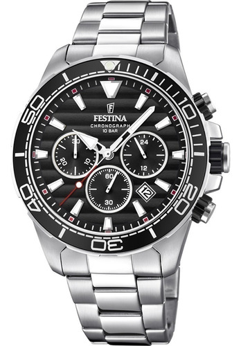 Reloj Festina Hombre Acero Crono Deportivo Fecha 100m F20361