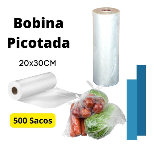 Bobina De Saquinhos 20x30cm Saco Transparente Congelar Carne