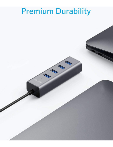 Conector Usb C A 4 Puertos Usb 3.0 Anker De Aluminio