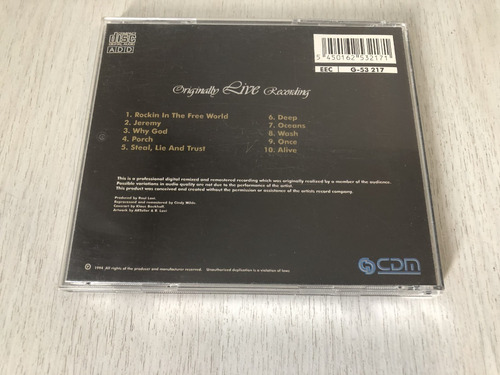Pearl Jam Ten On Tour Cd Raro Soundgarden Superunknown Rock (Usado)