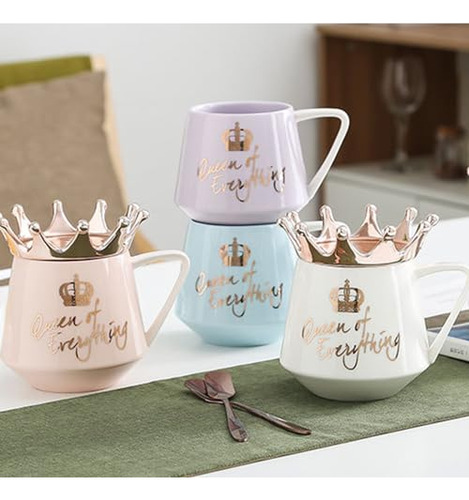 Taza De Reina De Todo Con Tapa Dulce Taza Blanca Con Corona