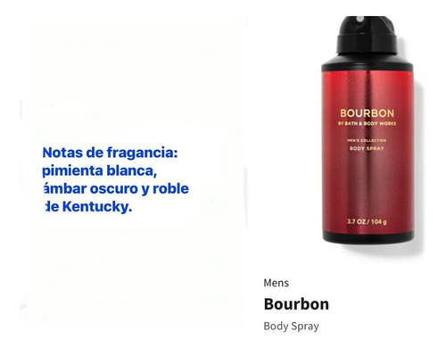 Fragancia En Spray Bourbon For Men Bath Body Works 