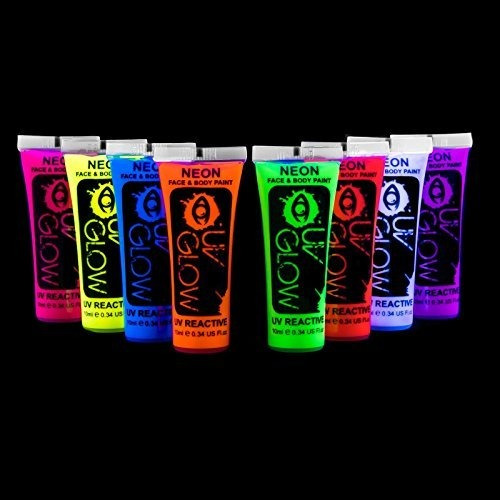 Uv Glow Blacklight Pintura Para Rostro Y Cuerpo 034 Oz Juego